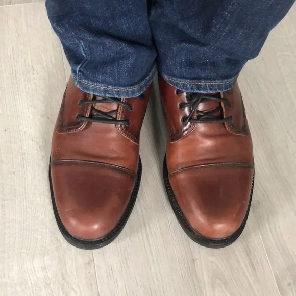 Dockers Brown Leather Cap Toe Shoes - Mens US Size 10.5 - Picture 9 of 14